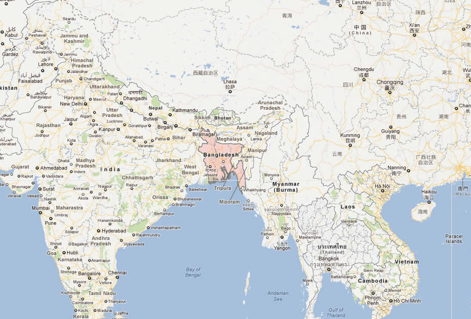 map of bangladesh india